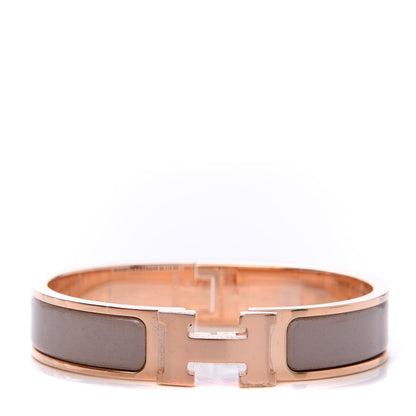 Hermes Enamel Narrow Clic Clac H Bracelet PM Marron Glace 1 of 4