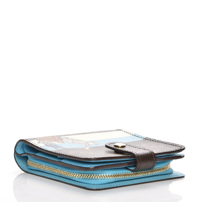 Louis Vuitton Monogram Groom Compact Zip Wallet Blue 4 of 8