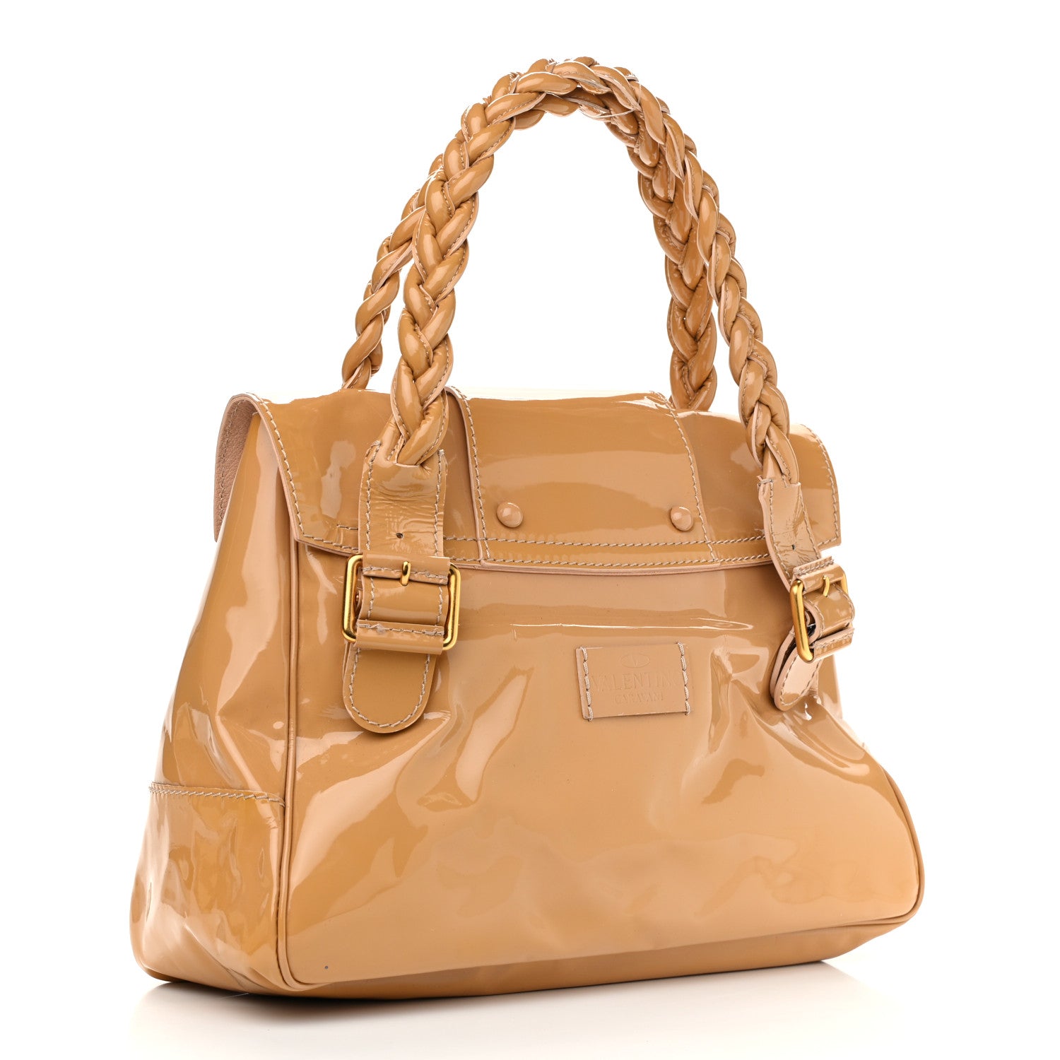 Valentino Garavani Patent Large Histoire Beige 3 of 11