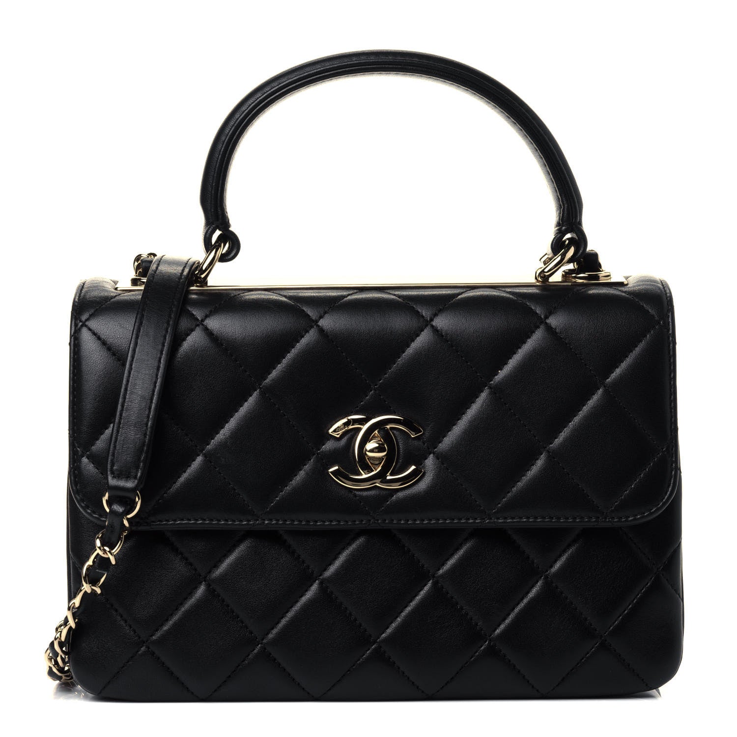 Chanel Lambskin Quilted Small Trendy CC Dual Handle Flap Bag Black 1 of 4