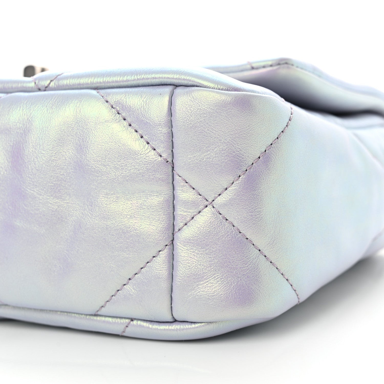 Chanel Iridescent Calfskin Quilted Medium Chanel 19 Flap Light Purple Blue 10 of 12