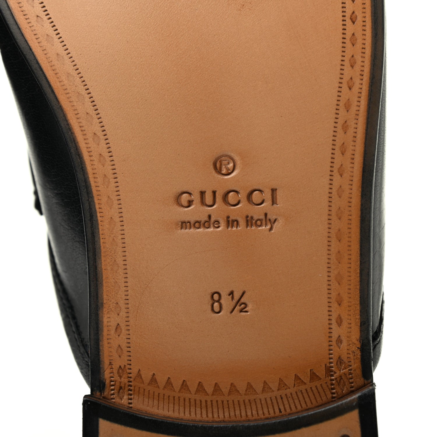 Gucci Goatskin Mens Horsebit Slippers 8.5 Black 7 of 8