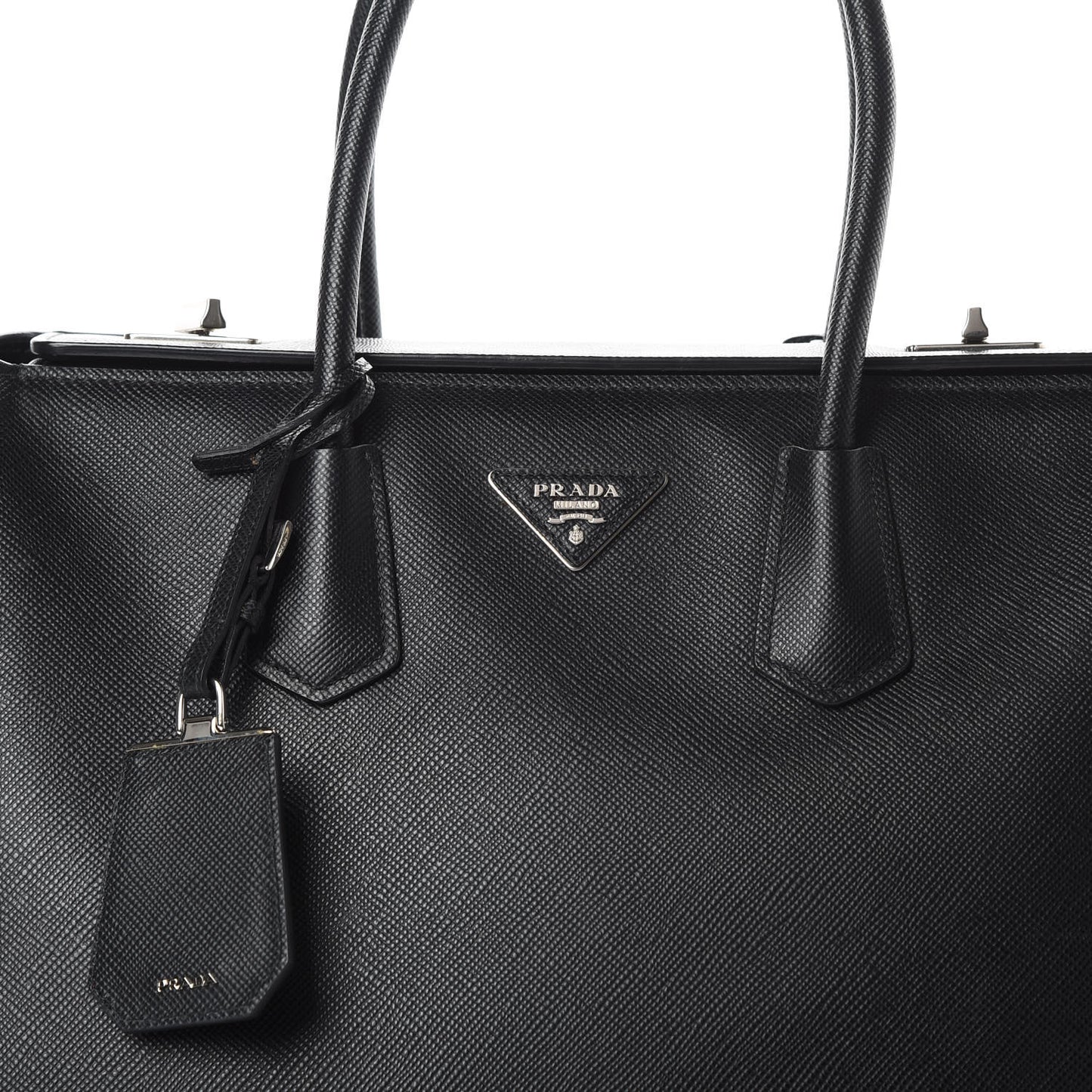 Saffiano Cuir Twin Tote Black