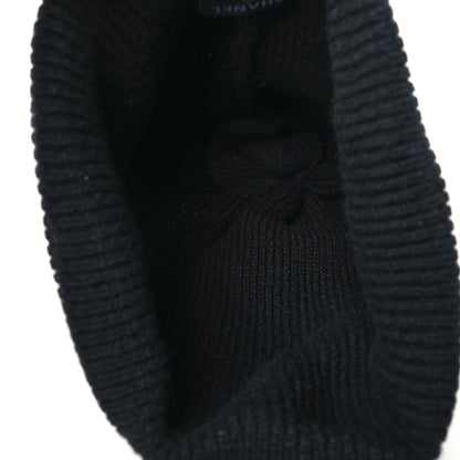 Chanel Cashmere CC Logo Beanie Hat Black 4 of 5