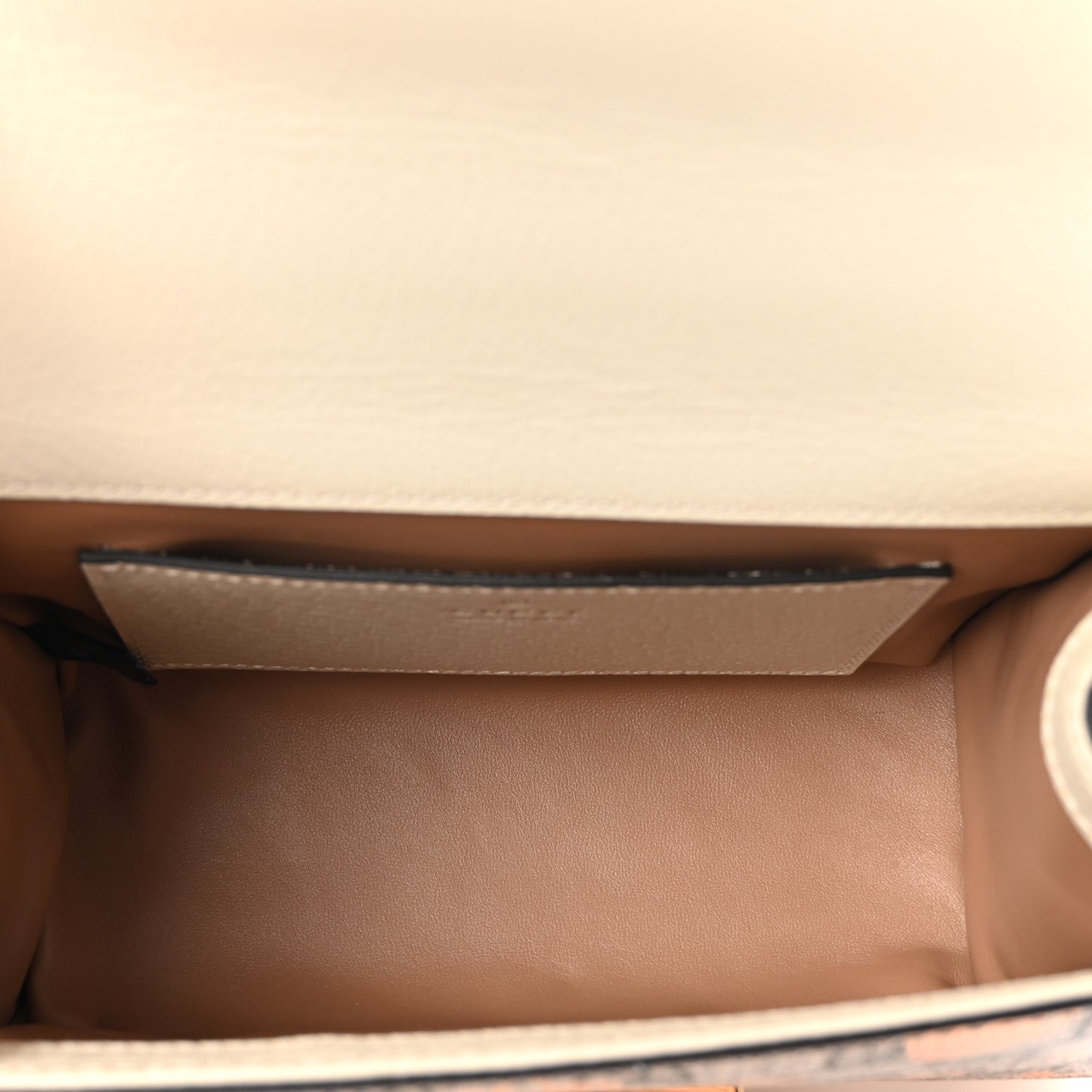 GG Supreme Monogram Berry Textured Dollar Calfskin Small Padlock Shoulder Bag Beige Ebony Light Copper Mystic White