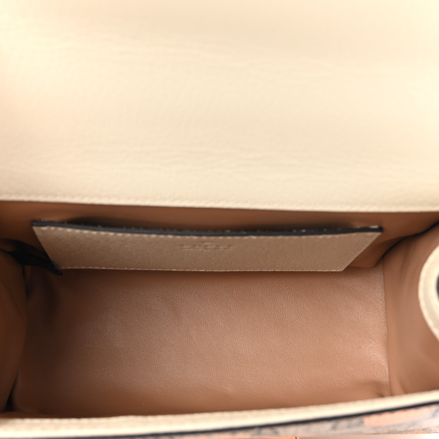 Gucci GG Supreme Monogram Berry Textured Dollar Calfskin Small Padlock Shoulder Bag Beige Ebony Light Copper Mystic White 5 of 11