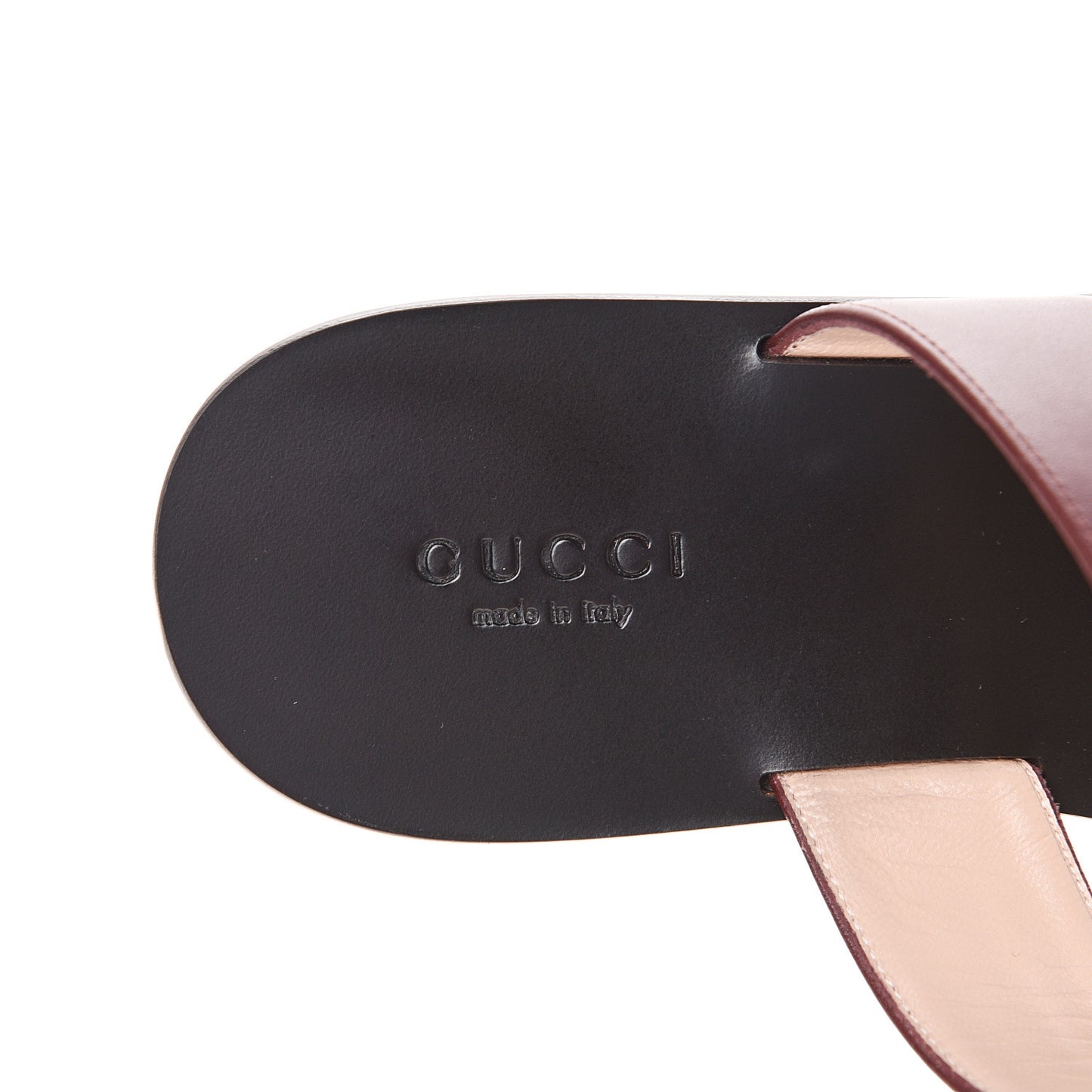 Calfskin GG Marmont Thong Sandals 36.5 Vintage Bordeaux