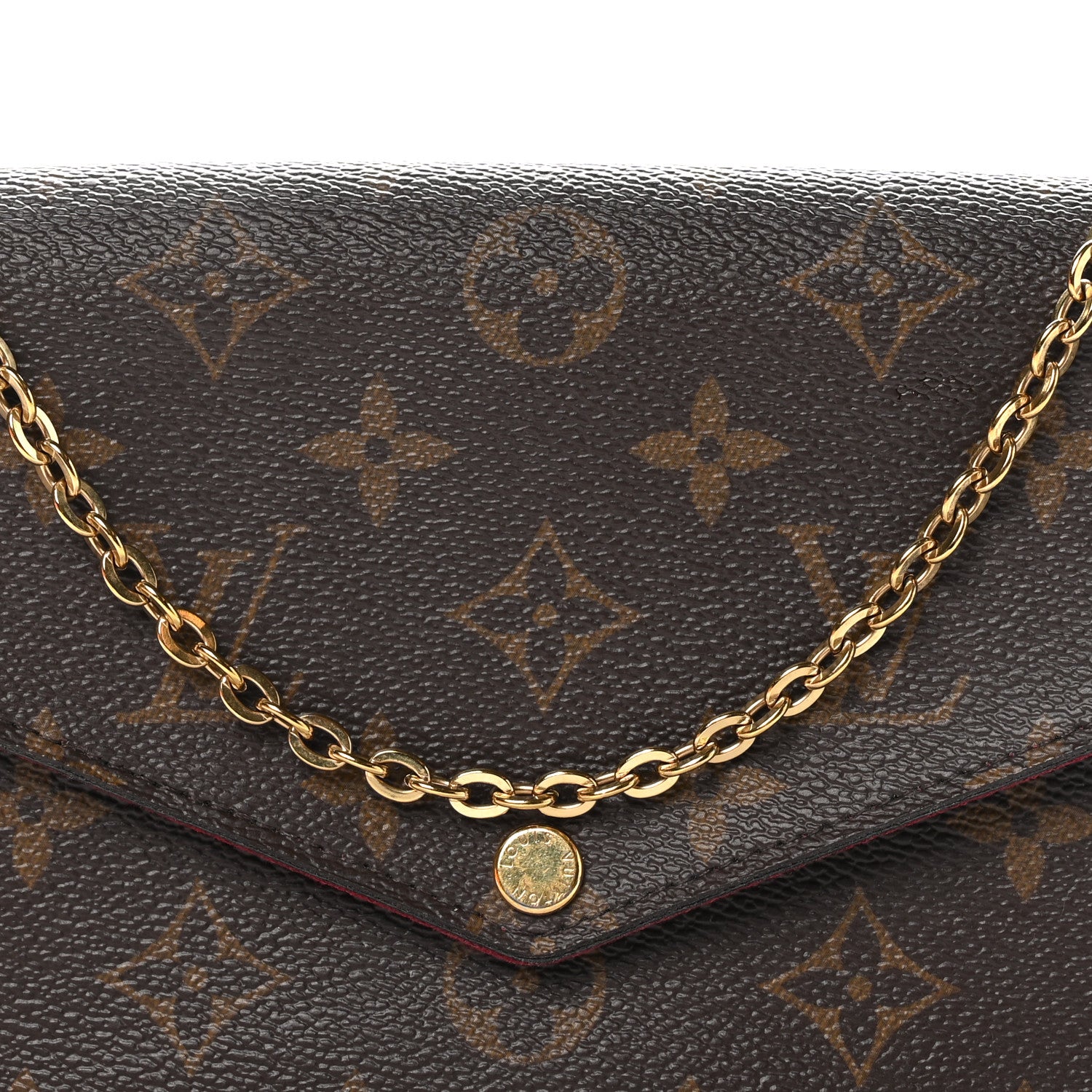 Louis Vuitton Monogram Pochette Felicie Chain Wallet Fuchsia 8 of 11