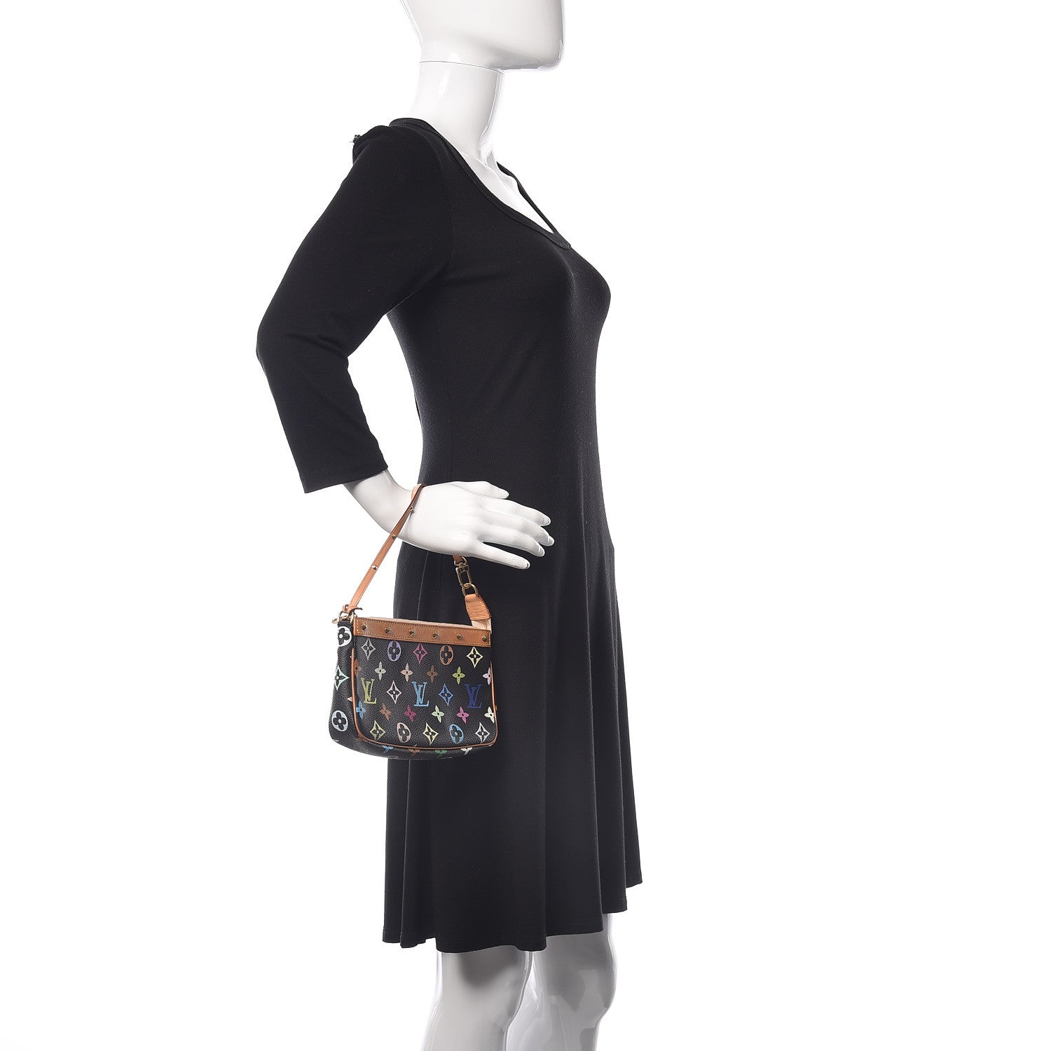 Louis Vuitton Monogram Multicolor Pochette Accessories Black 2 of 13