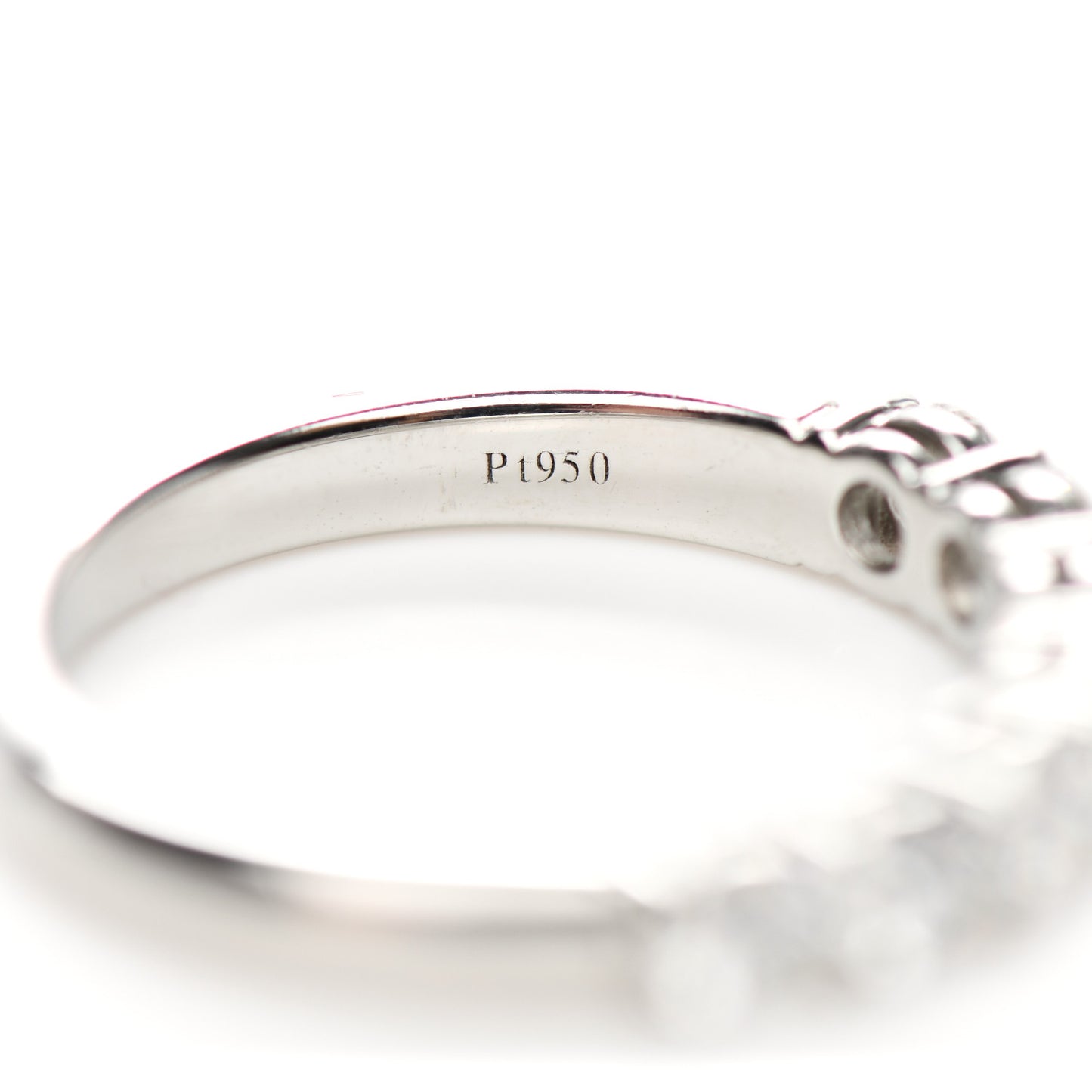Platinum Diamond 3.5mm Half Circle Embrace Band Ring 53 6.5