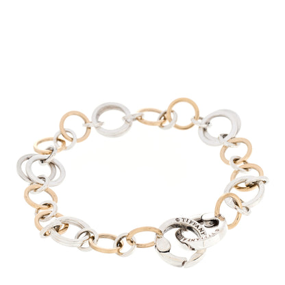 Tiffany Sterling Silver 18K Yellow Gold Circle Link Bracelet 1 of 3