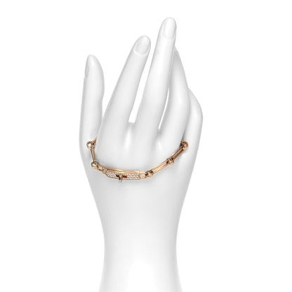 Hermes 18K Rose Gold Diamond Pave PM Kelly Chaine Bracelet SH 2 of 4