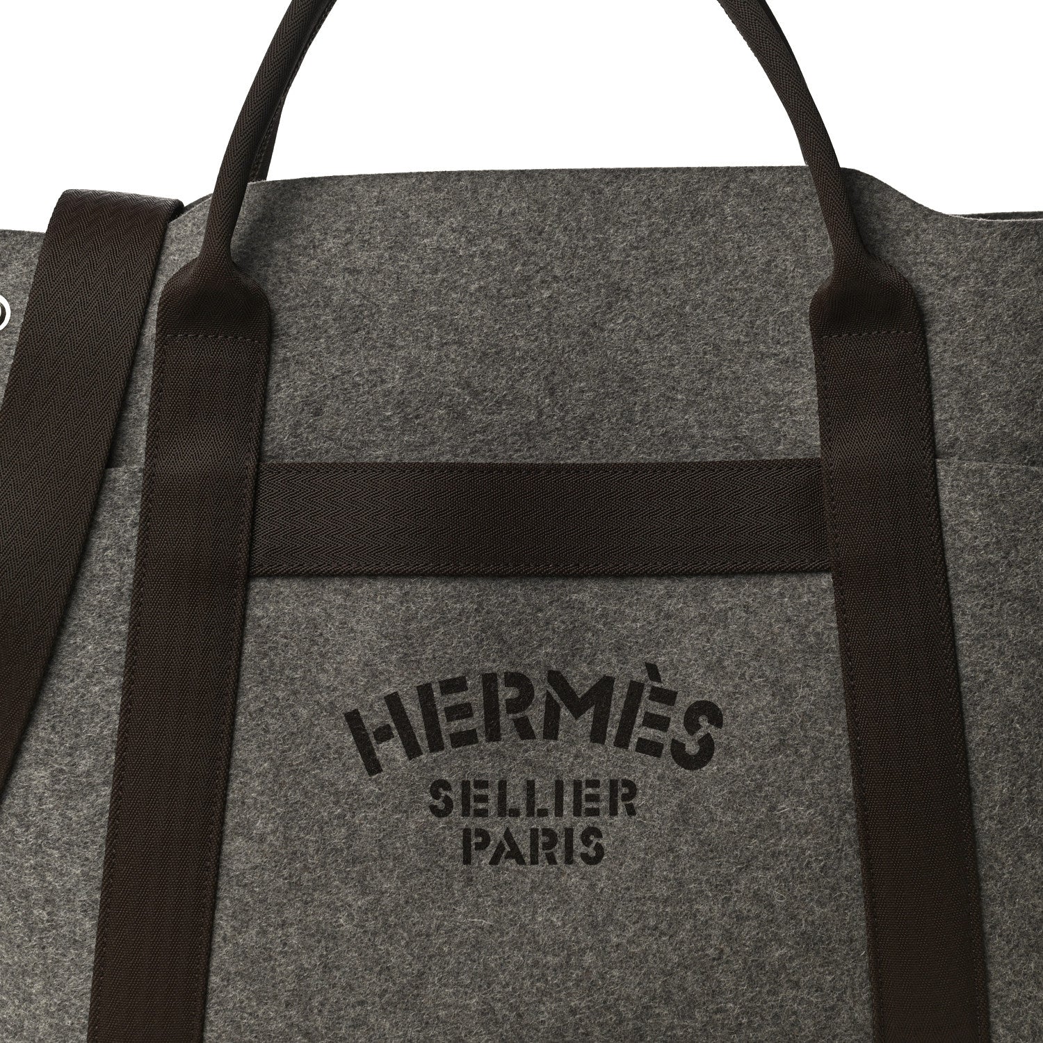 Hermes Felt Sac De Pansage Groom Bag Acier 7 of 15
