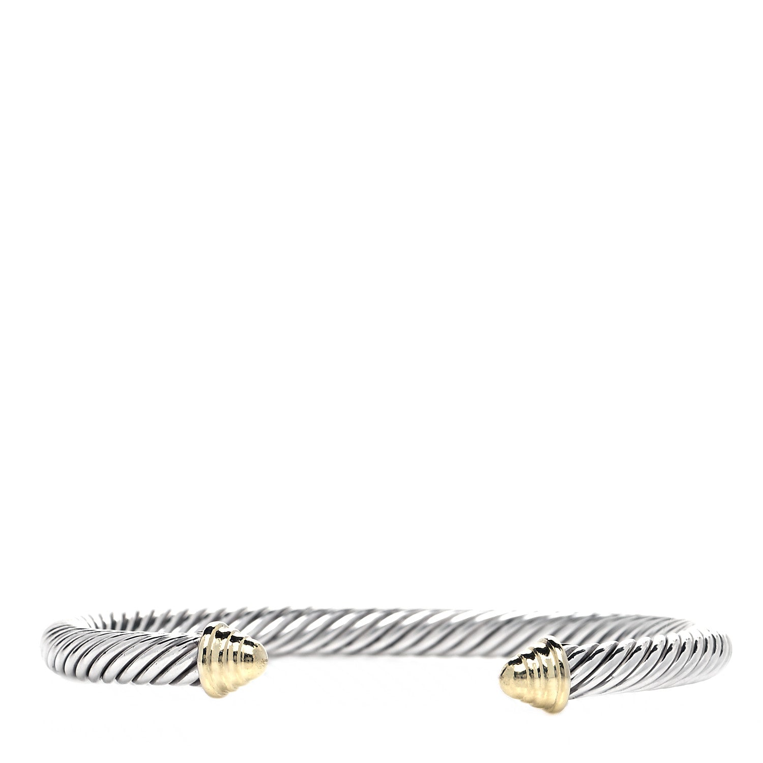 David Yurman Sterling Silver 14K Yellow Gold 5mm Cable Classics Bracelet 1 of 8