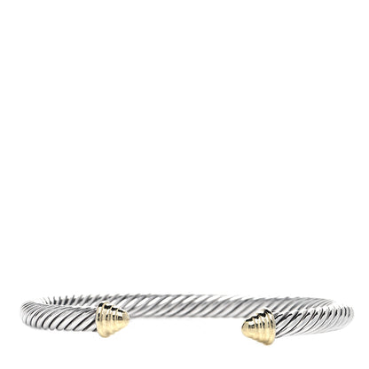 David Yurman Sterling Silver 14K Yellow Gold 5mm Cable Classics Bracelet 1 of 8