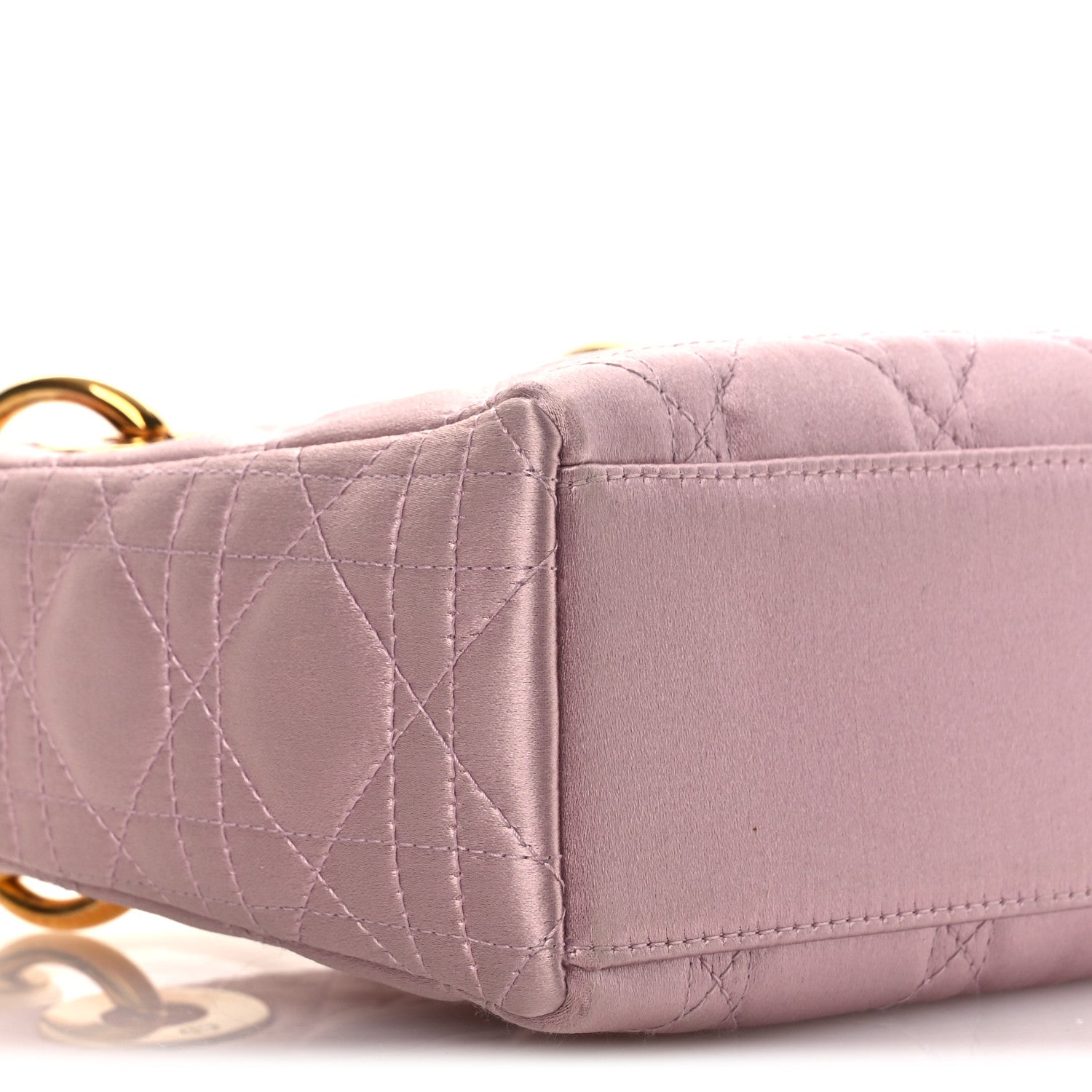 Christian Dior Satin Swarovski Crystal Acrylic PVC Cannage Mini Lady Dior Pink 9 of 15
