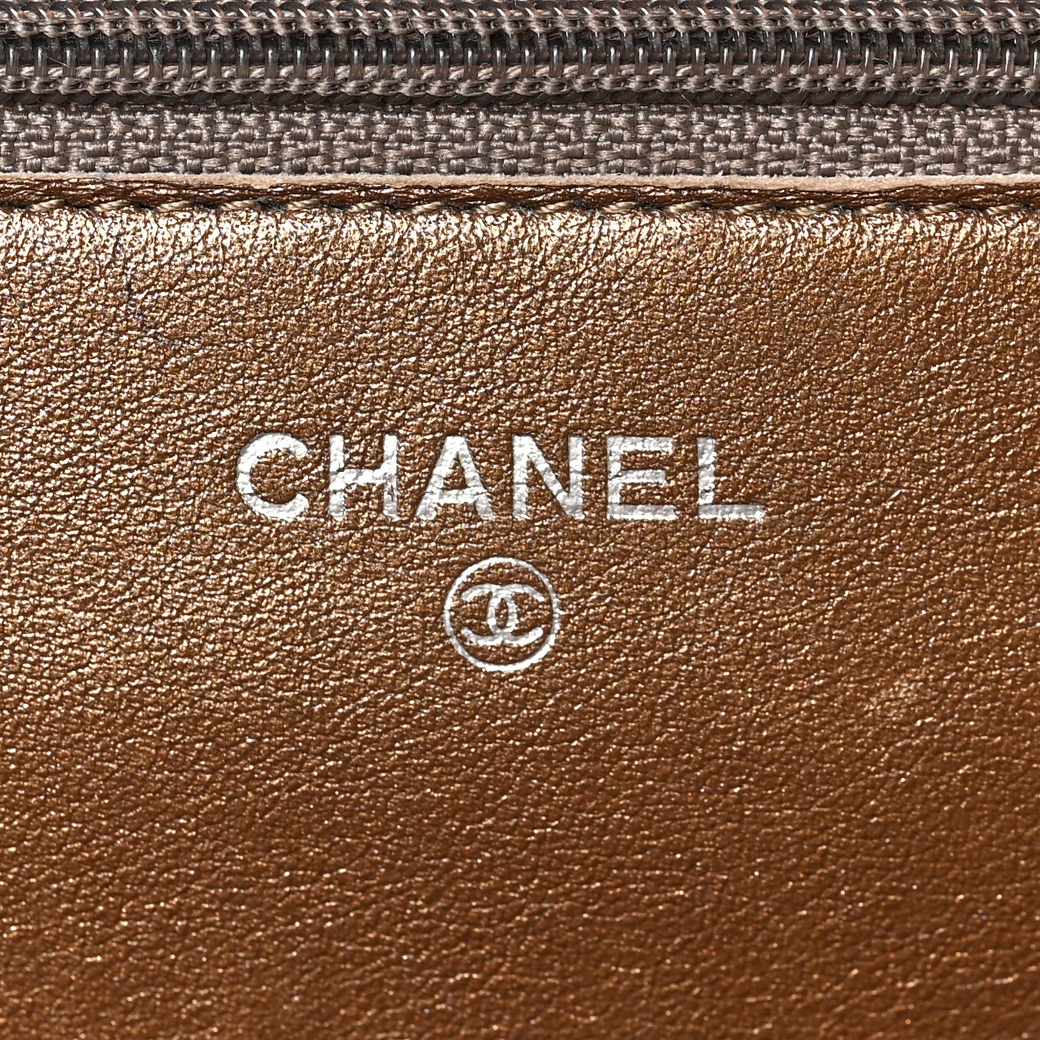 Chanel Metallic Caviar Timeless CC Wallet on Chain WOC Bronze 6 of 9