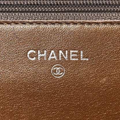 Chanel Metallic Caviar Timeless CC Wallet on Chain WOC Bronze 6 of 9