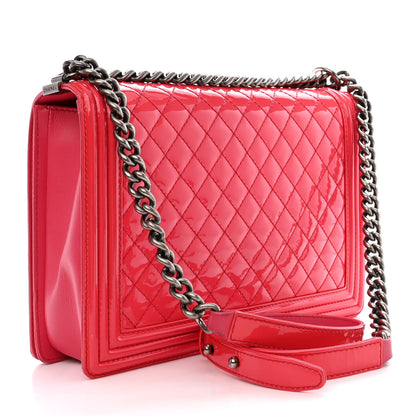 Chanel Patent Quilted Large Boy Flap Pink 3 of 14