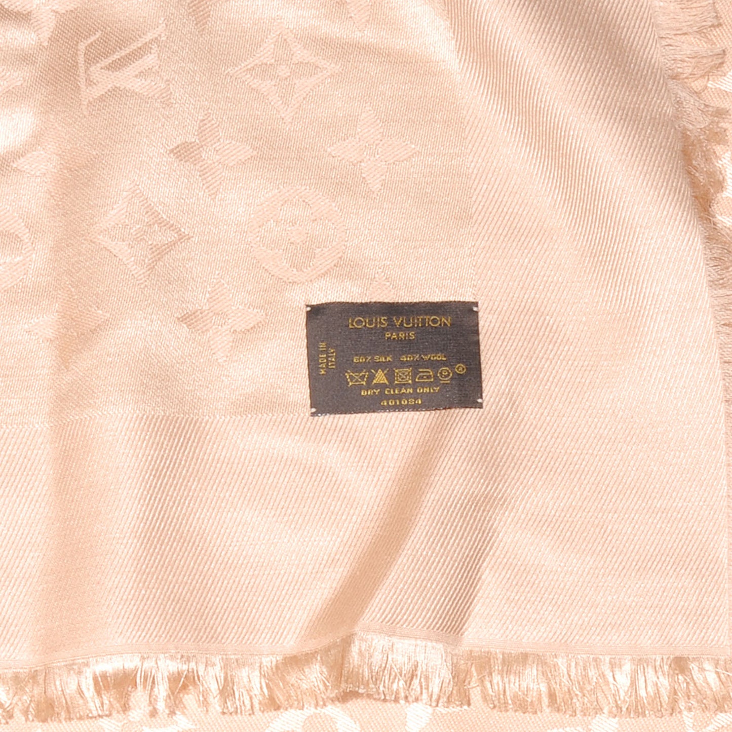 Wool Silk Monogram Shawl Dune