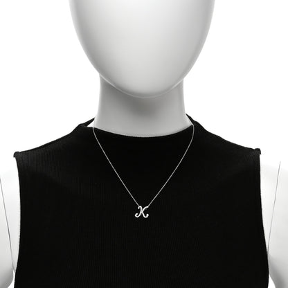 Roberto Coin 18K White Gold Diamond Cursive Letter K Pendant Necklace 2 of 6