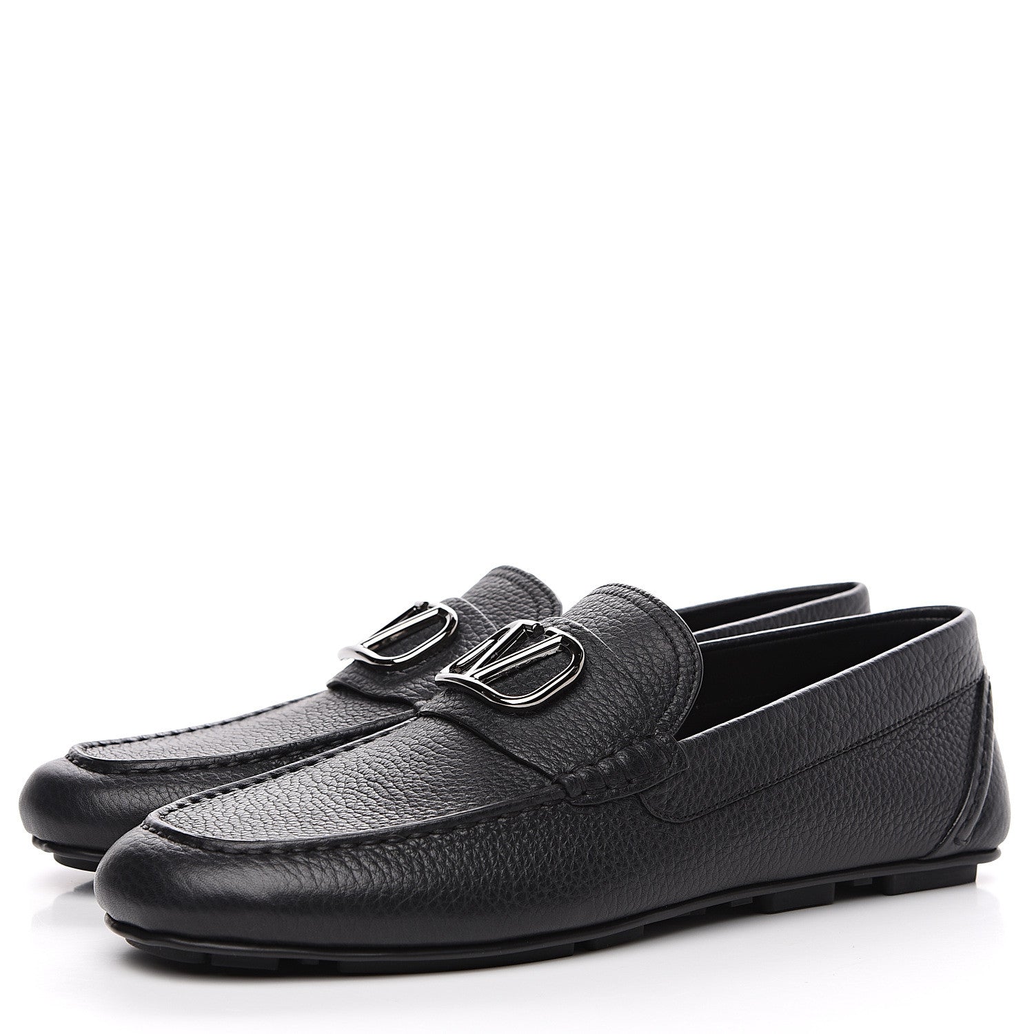Valentino Garavani Calfskin Vlogo Loafers 42 Black 3 of 8