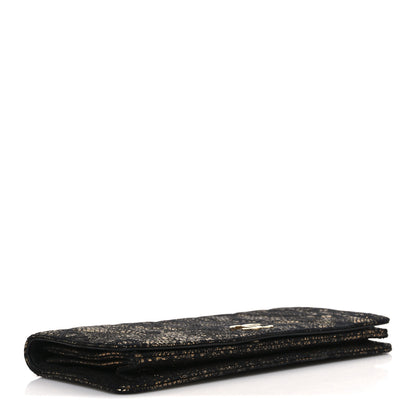 Chanel Metallic Tweed Quilted Clutch Black Gold 4 of 7