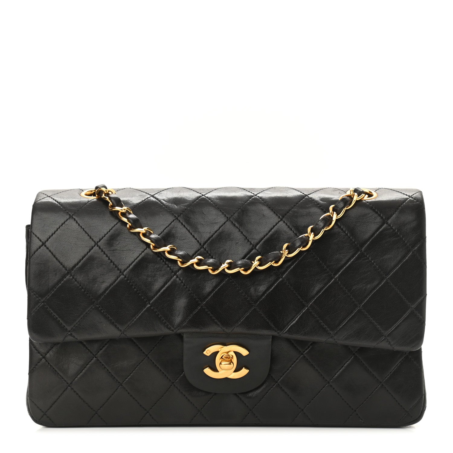 Chanel Lambskin Quilted Medium Double Flap Black 1 of 11