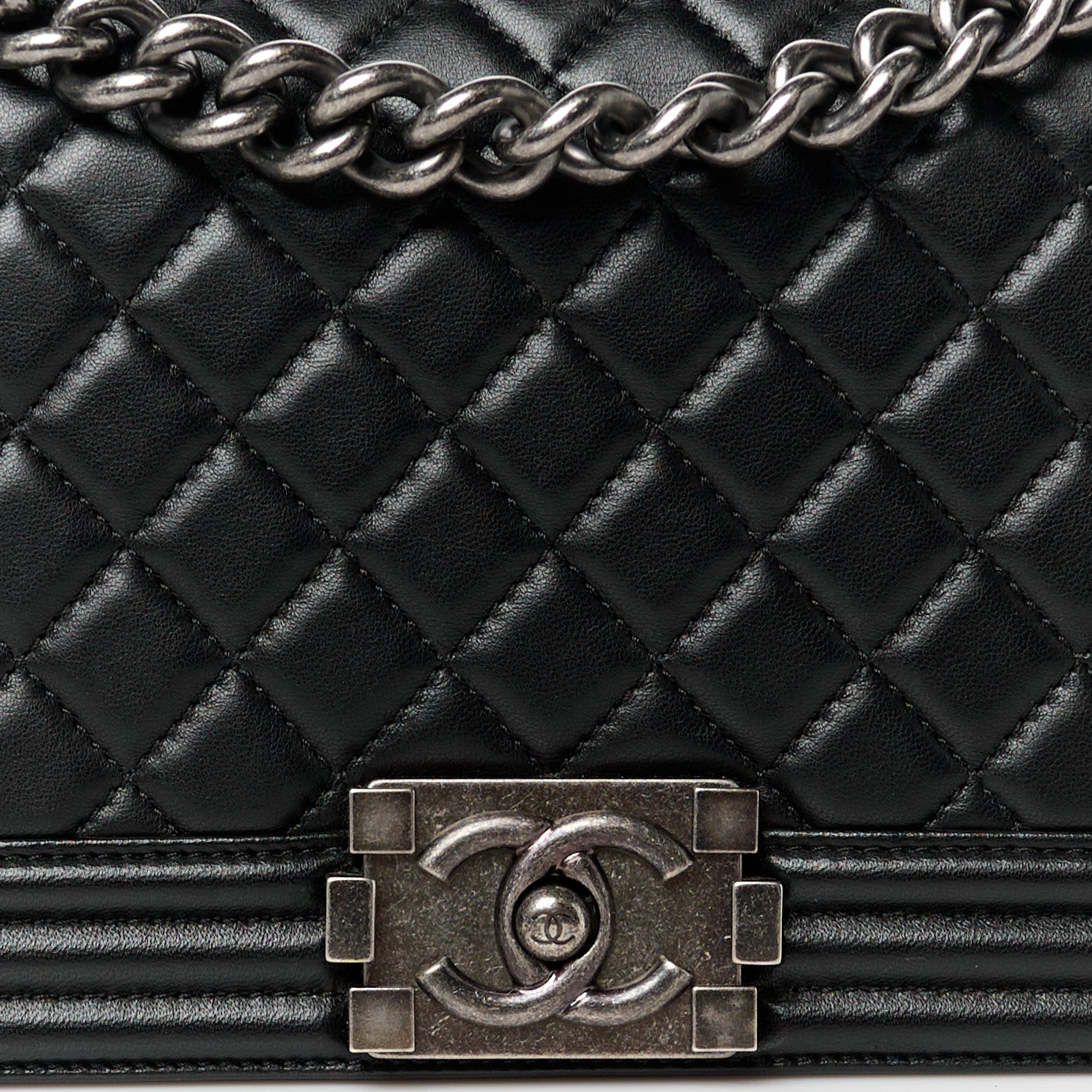 Chanel Lambskin Quilted Medium Boy Flap Black 7 of 11