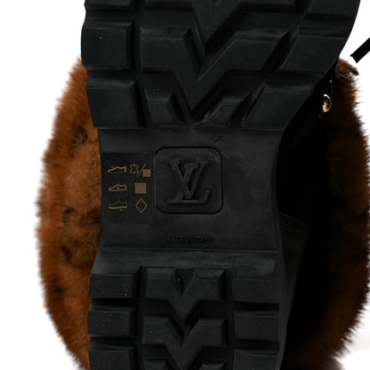 Louis Vuitton Calfskin Mink Fur LV Territory Ranger Combat Boots 40 Black 6 of 6