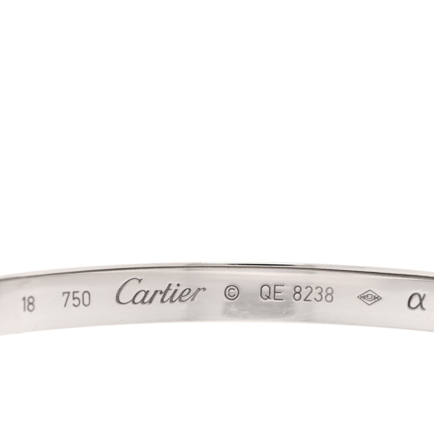 Cartier 18K White Gold LOVE Bracelet 18 4 of 8