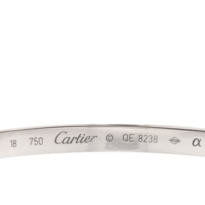 Cartier 18K White Gold LOVE Bracelet 18 4 of 8