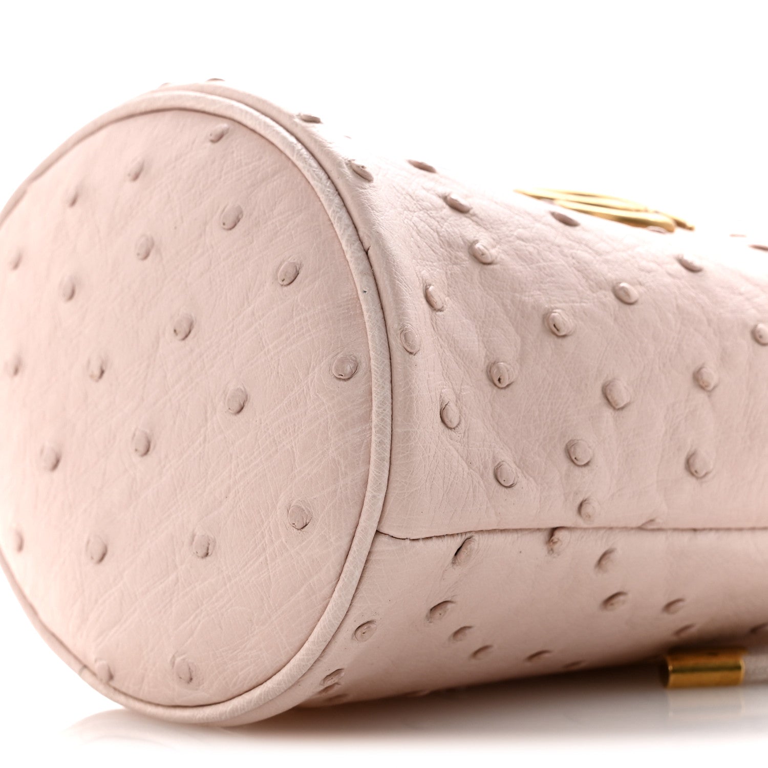 Gucci Ostrich Mini GG Marmont 2.0 Bucket Bag Light Pink 10 of 12