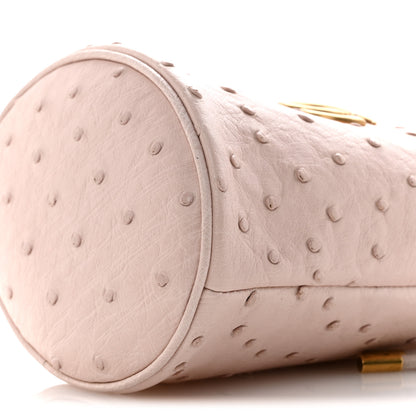 Gucci Ostrich Mini GG Marmont 2.0 Bucket Bag Light Pink 10 of 12