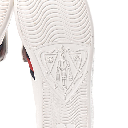 Gucci Calfskin Ayers Web Blind for Love Embroidered Womens Ace Sneakers 37.5 White 7 of 12
