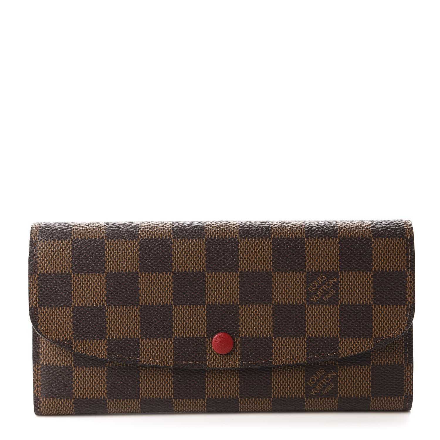 Louis Vuitton Damier Ebene Emilie Wallet Red 1 of 7