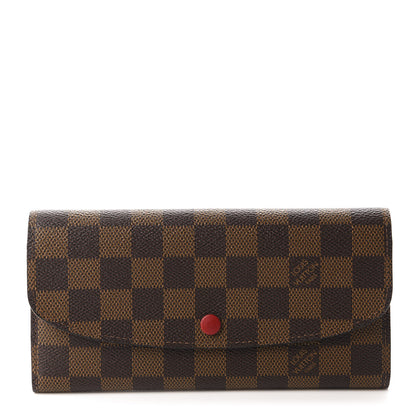 Louis Vuitton Damier Ebene Emilie Wallet Red 1 of 7