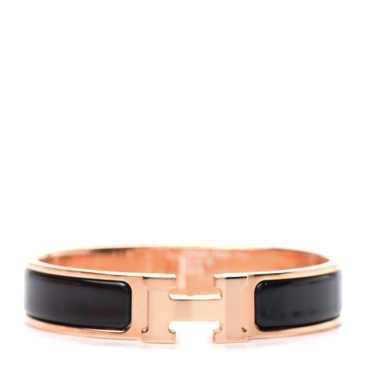 Enamel Narrow Clic Clac H Bracelet PM Black