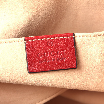 Gucci Suede Calfskin Web Small Ophidia Dome Shoulder Bag New Blue Romantic Cherry 6 of 9