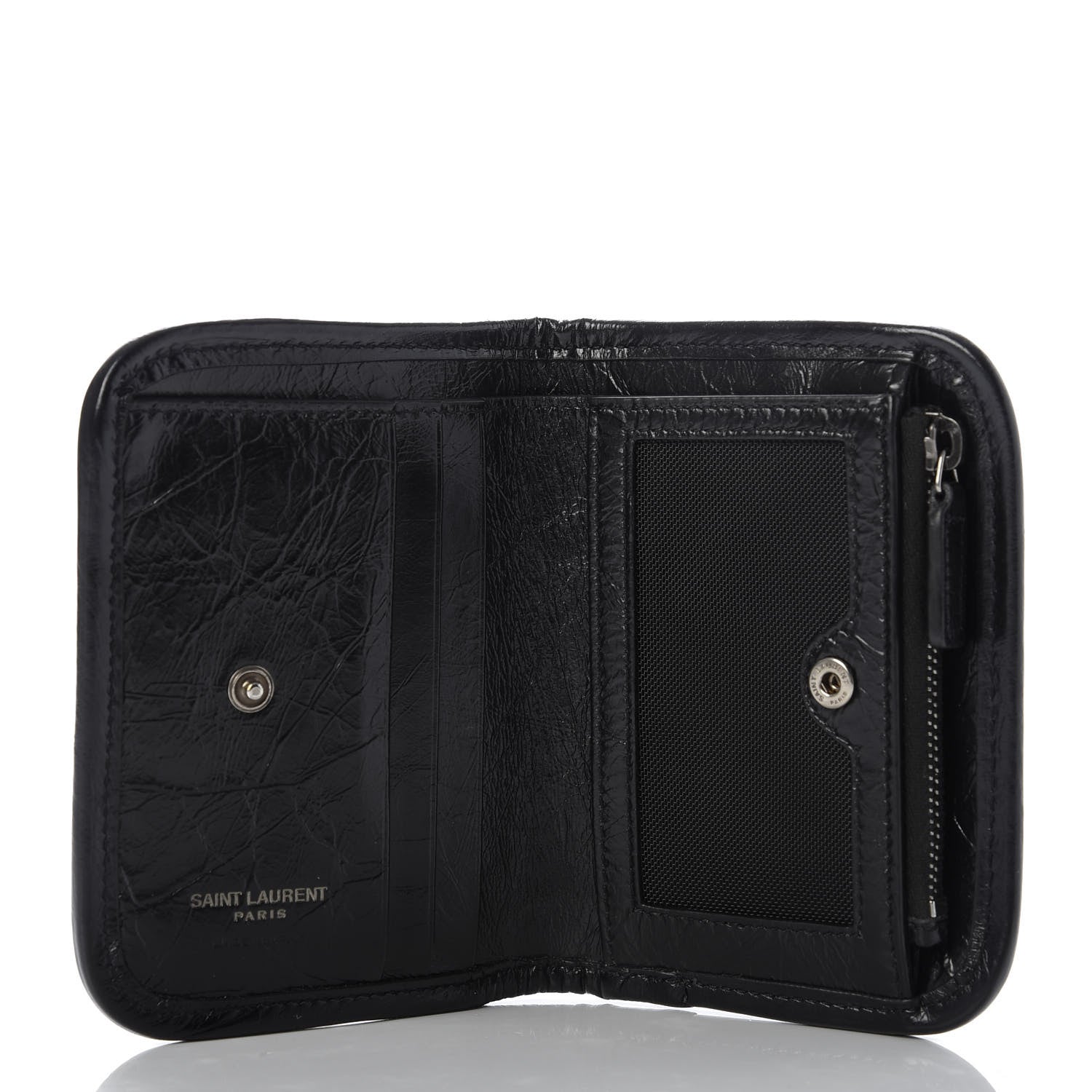 Saint Laurent Crinkled Calfskin Matelasse Monogram Niki Card Holder Black 5 of 6