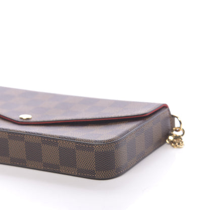Louis Vuitton Damier Ebene Pochette Felicie Chain Wallet 9 of 11