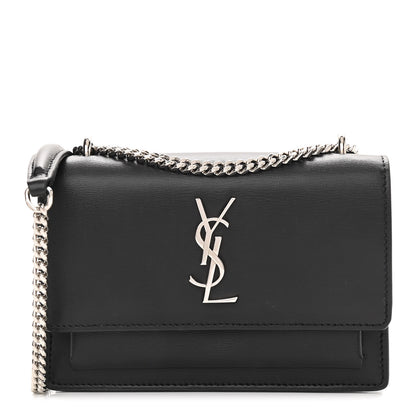 Saint Laurent Calfskin Monogram Sunset Chain Wallet Black 1 of 11