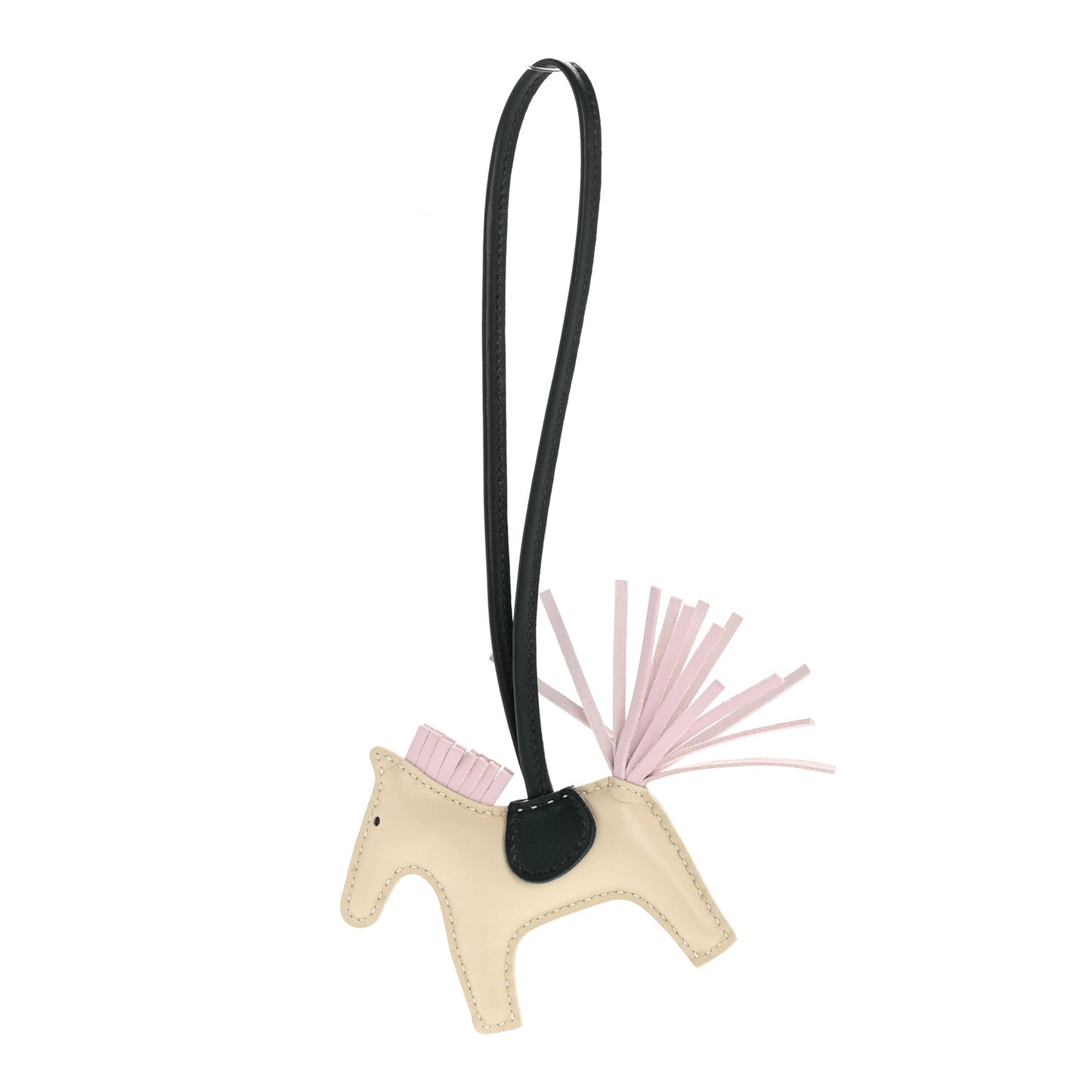 Milo Lambskin Grigri Rodeo Horse Bag Charm PM Craie Mauve Pale Vert Cypress
