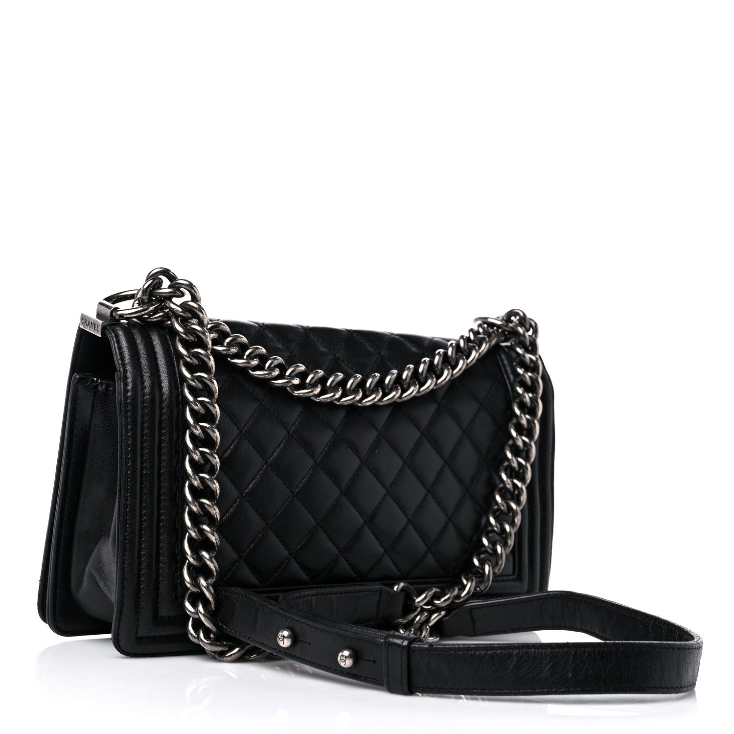 Chanel Lambskin Quilted Medium Boy Flap Black 3 of 16