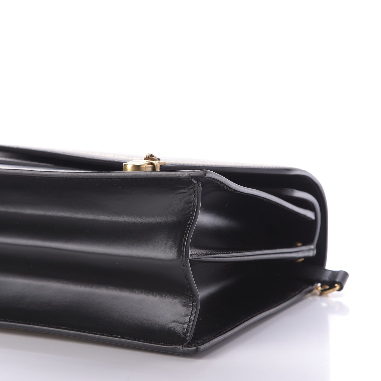 Smooth Calfskin Medium Ottilia Top Handle Bag Black