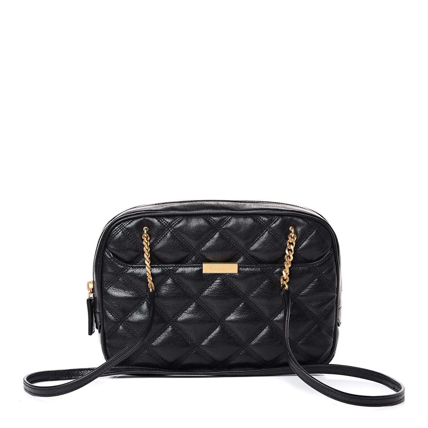Lambskin Quilted Becky Camera Shoulder Bag Black