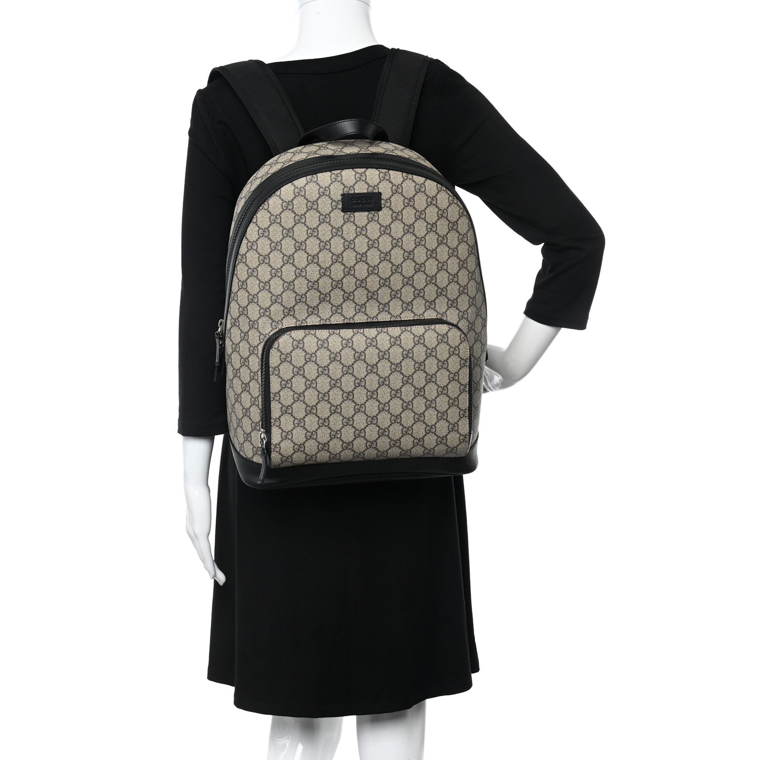 Gucci GG Supreme Monogram Medium Backpack Black 2 of 11