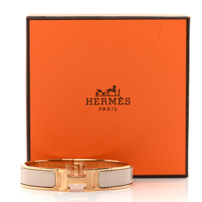Hermes Enamel Narrow Clic Clac H Bracelet PM Beige Rose 5 of 5