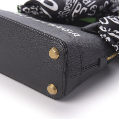 Balenciaga Grained Calfskin XXS Ville Top Handle Bag Scarf Black 7 of 9