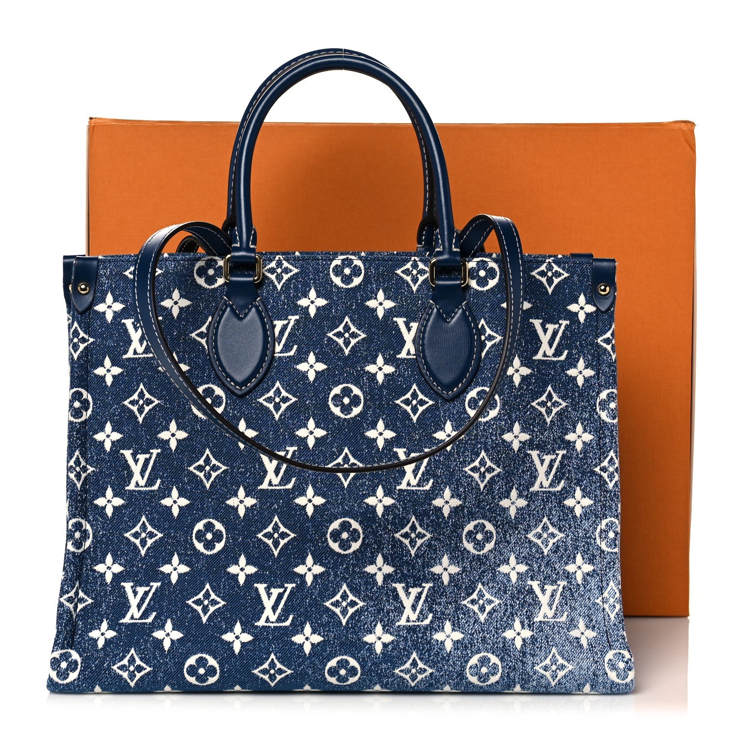 Louis Vuitton Monogram Jacquard Denim Onthego MM Bleu 9 of 9